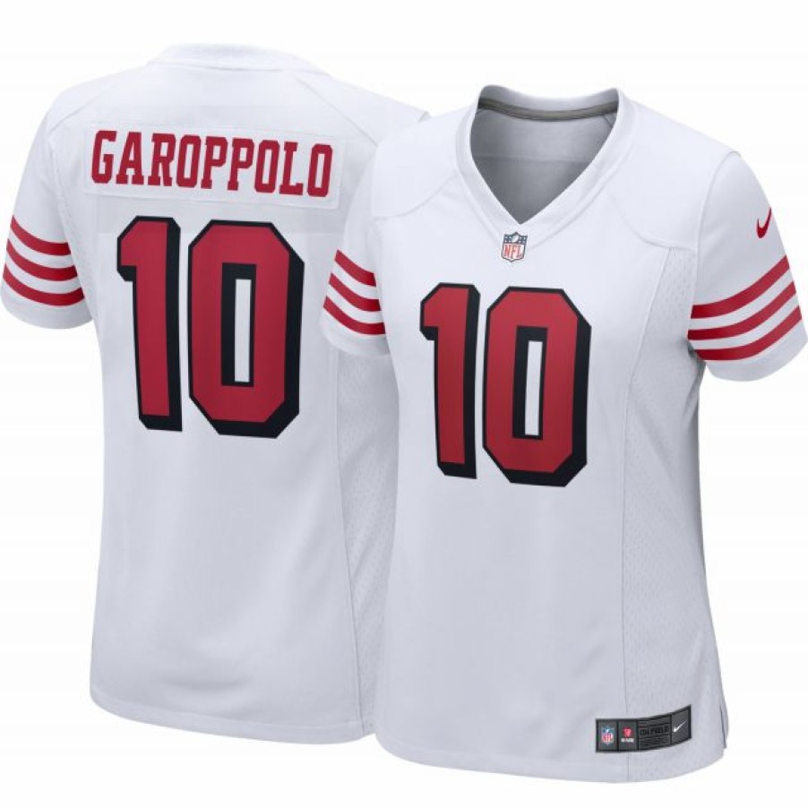 * Fitness Tops | Nike Women'S San Francisco 49Ers Jimmy Garoppolo #10 White Game Jersey