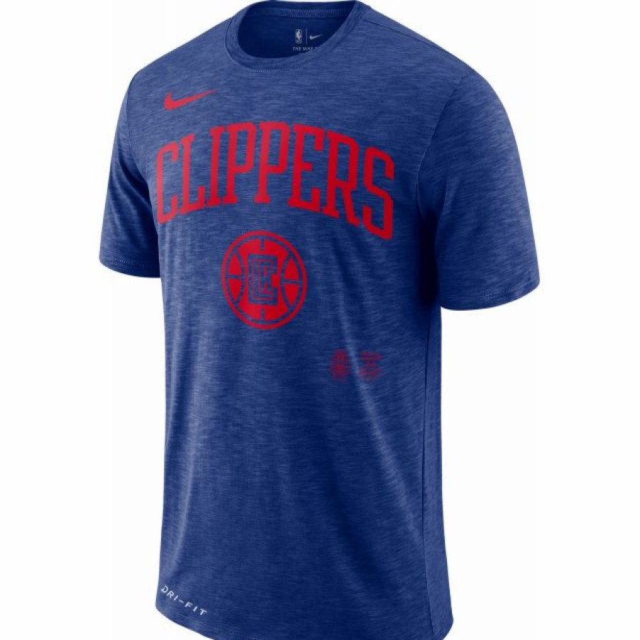 * Fitness Tops | Nike Men'S Los Angeles Clippers Dri-Fit Arch Wordmark Slub T-Shirt