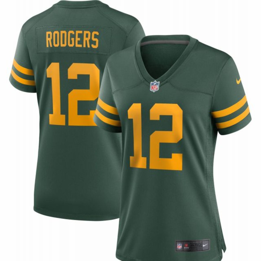 * Fitness Tops | Nike Women'S Green Bay Packers Aaron Rodgers #12 Alternate Game Green Jersey