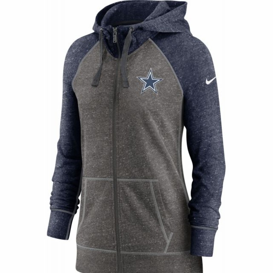 * Fitness Tops | Nike Women'S Dallas Cowboys Gym Vintage Club Full-Zip Hoodie