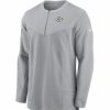 * Fitness Tops | Nike Men'S Green Bay Packers Sideline Coach Half-Zip Silver Pullover