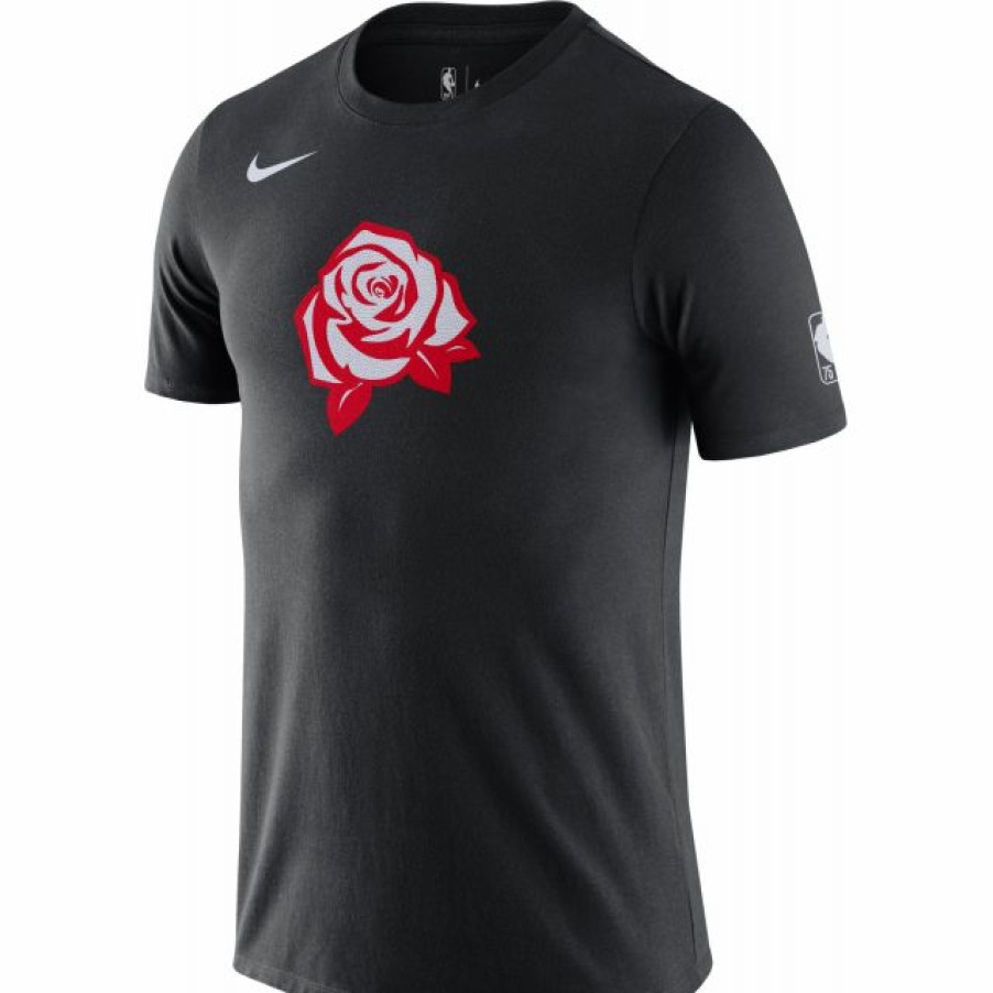 * Fitness Tops | Nike Men'S 2021-22 City Edition Portland Trail Blazers Black Dri-Fit Logo T-Shirt