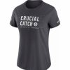 * Fitness Tops | Nike Women'S Pittsburgh Steelers Crucial Catch Anthracite T-Shirt