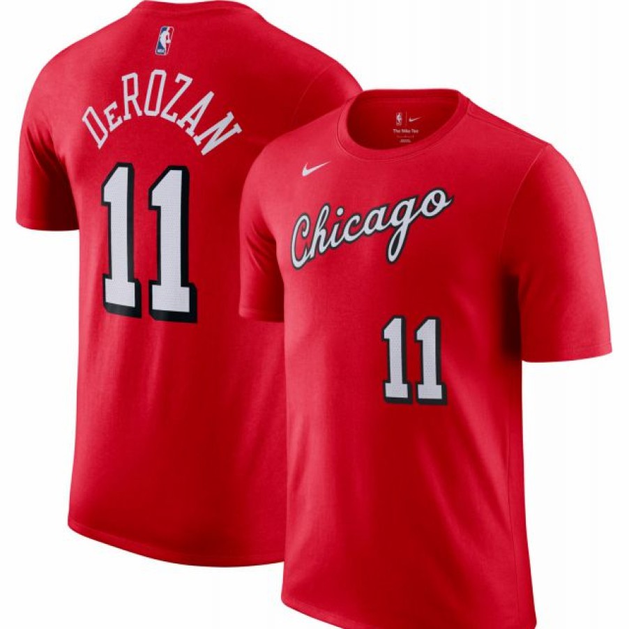 * Fitness Tops | Nike Men'S 2021-22 City Edition Chicago Bulls Demar Derozan #11 Red Cotton T-Shirt