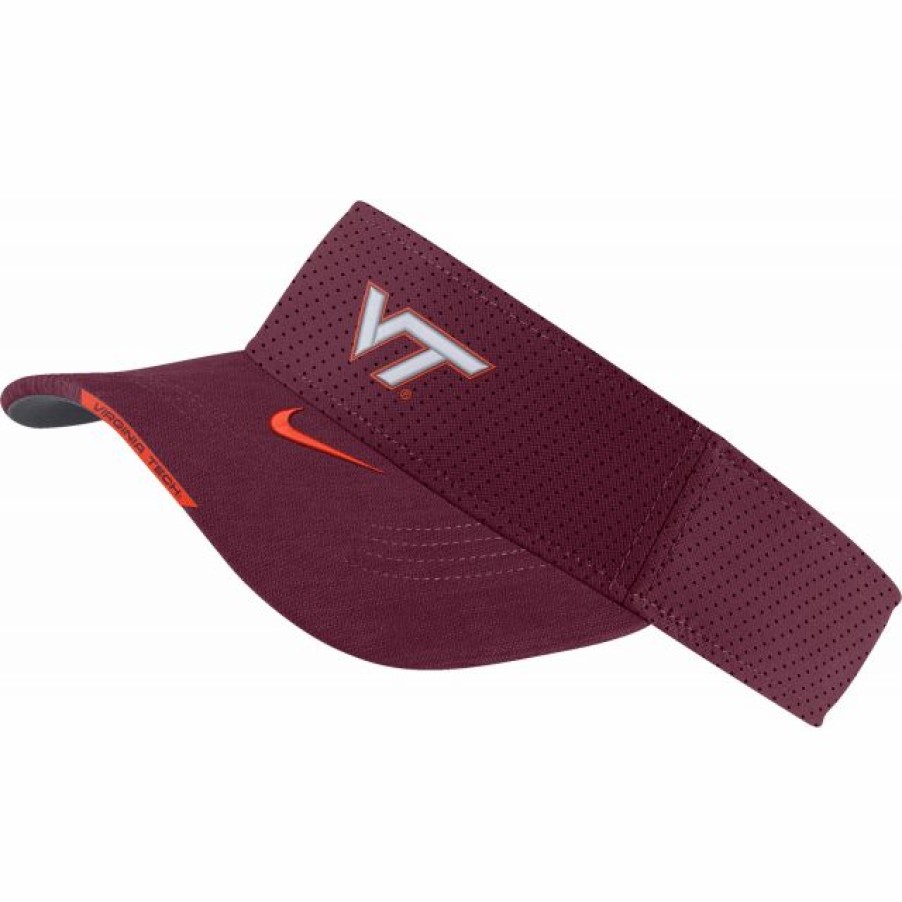 * Headwear | Nike Men'S Virginia Tech Hokies Maroon Aero Football Sideline Visor