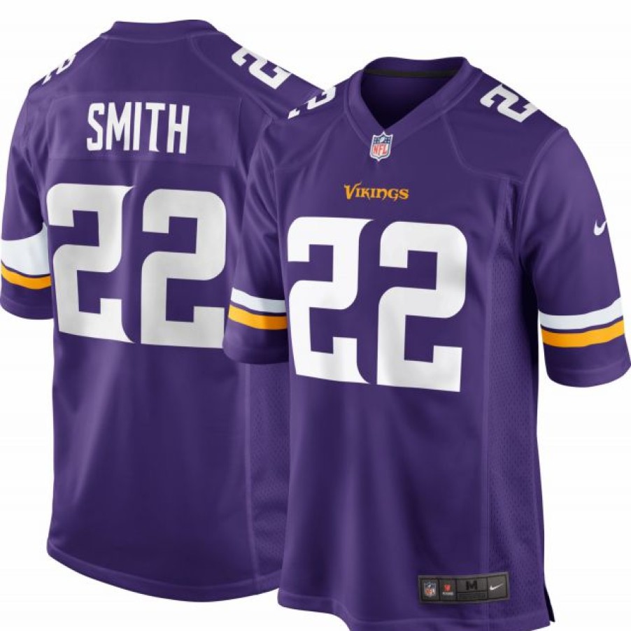 * Fitness Tops | Nike Men'S Minnesota Vikings Harrison Smith #22 Purple Game Jersey