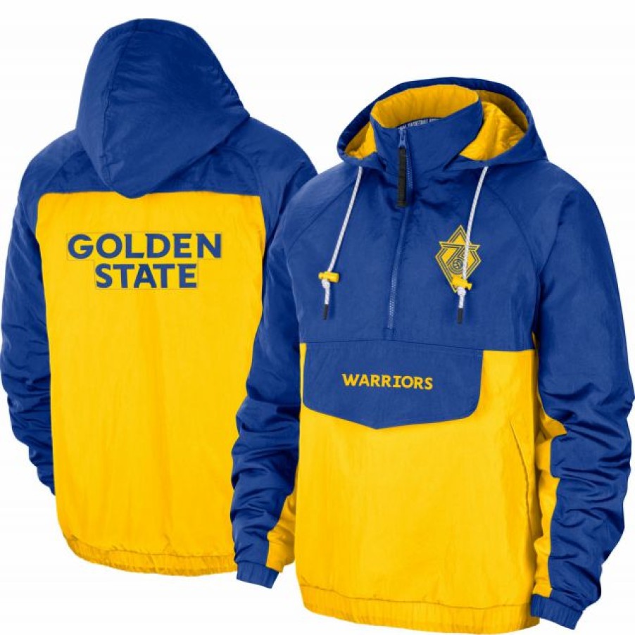 * Fitness Tops | Nike Men'S 2021-22 City Edition Golden State Warriors Blue Zip Jacket