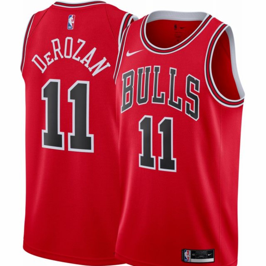 * Fitness Tops | Nike Men'S Chicago Bulls Demar Derozan #11 Red Dri-Fit Swingman Jersey