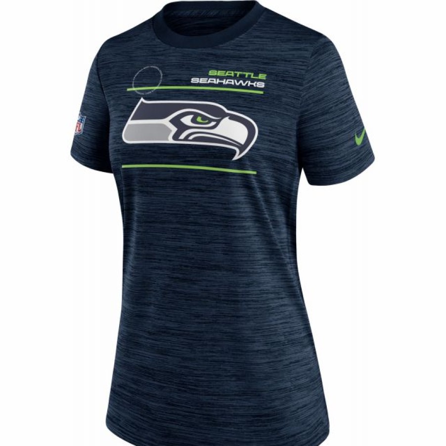 * Fitness Tops | Nike Women'S Seattle Seahawks Sideline Legend Velocity Navy Performance T-Shirt