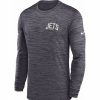 * Fitness Tops | Nike Men'S New York Jets Sideline Legend Velocity Black Long Sleeve T-Shirt