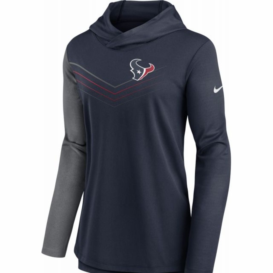 * Fitness Tops | Nike Women'S Houston Texans Navy Chevron Pullover Hoodie