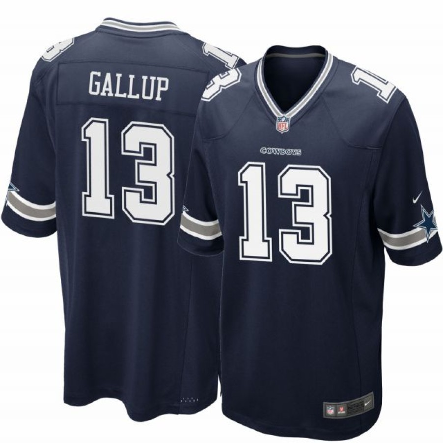 * Fitness Tops | Nike Men'S Dallas Cowboys Michael Gallup #13 Navy Game Jersey