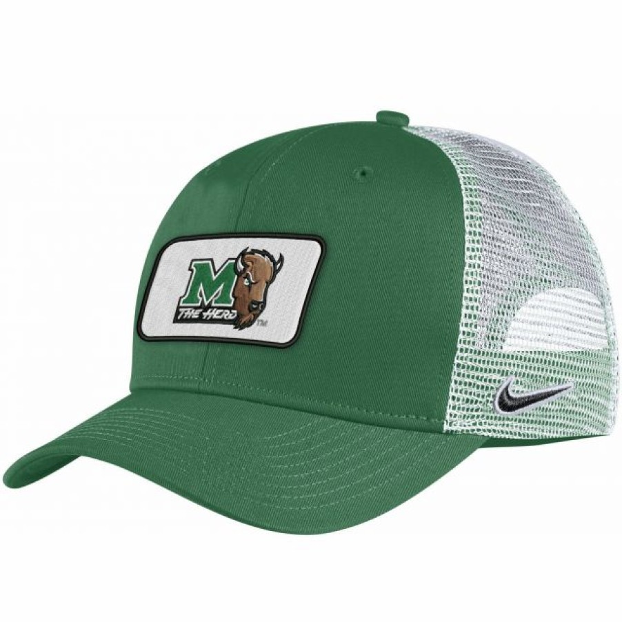 * Headwear | Nike Men'S Marshall Thundering Herd Green Classic99 Trucker Hat