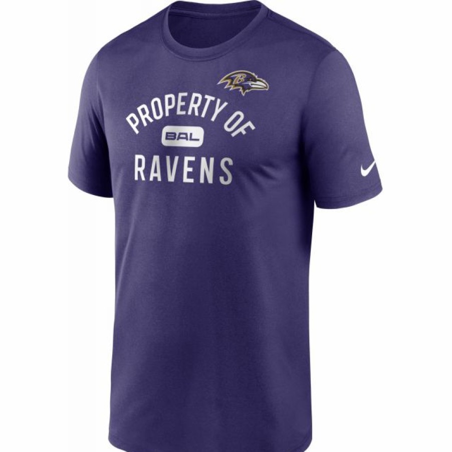 * Fitness Tops | Nike Men'S Baltimore Ravens 'Property Of' Legend Purple T-Shirt