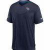 * Fitness Tops | Nike Men'S Tennessee Titans Sideline Coaches Navy T-Shirt