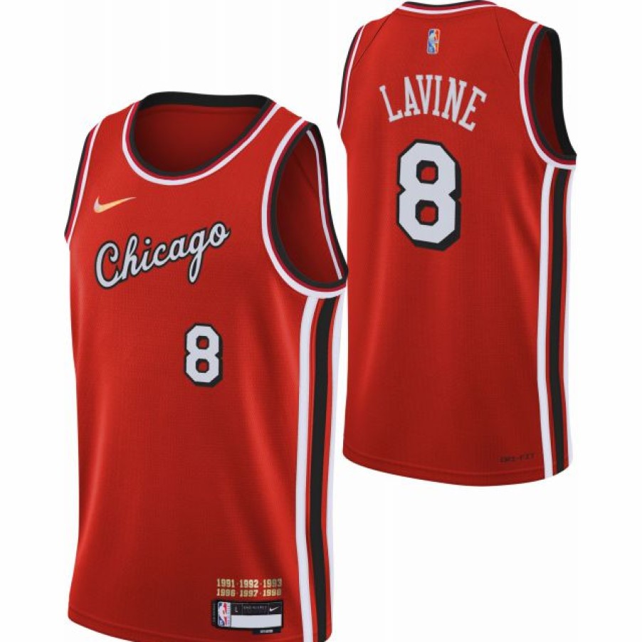 * Fitness Tops | Nike Men'S 2021-22 City Edition Chicago Bulls Zach Lavine #8 Red Dri-Fit Swingman Jersey