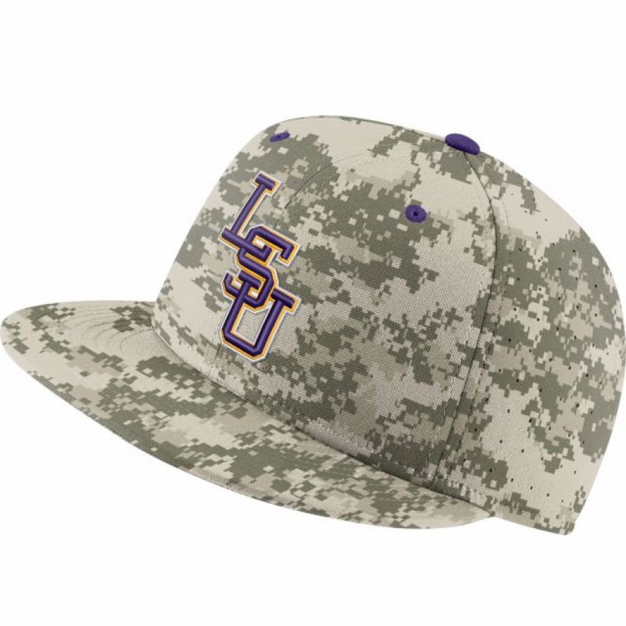 * Headwear | Nike Men'S Lsu Tigers Camo Fitted Baseball Hat