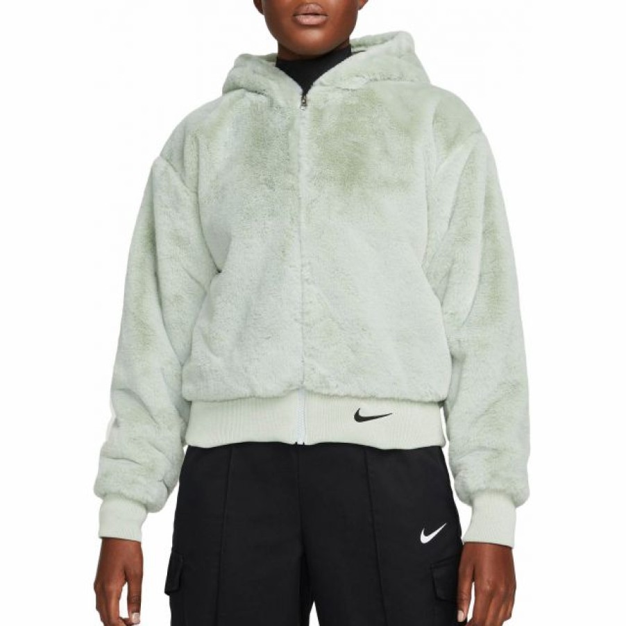 * Outerwear Tops | Nike Women'S Sportswear Essentials Faux Fur Full-Zip Jacket