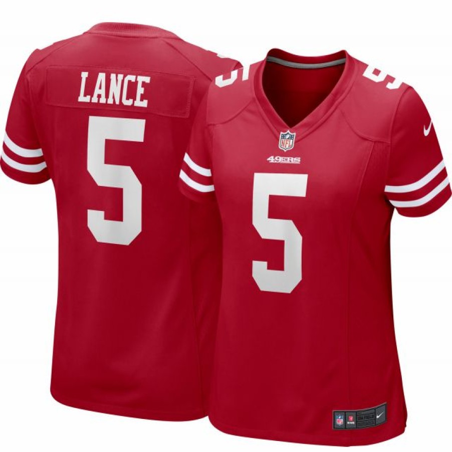 * Fitness Tops | Nike Women'S San Francisco 49Ers Trey Lance Red #5 Game Jersey