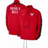 * Fitness Tops | Nike Men'S 2021-22 City Edition Chicago Bulls Red Fleece Zip