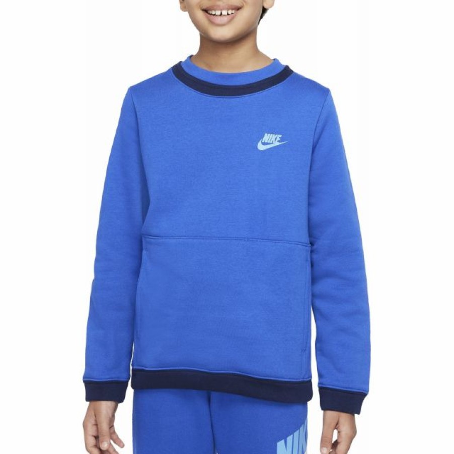 * Sweatshirts / Hoodies | Nike Boys Big Kid Sportswear Amplify Crew Sweatshirt