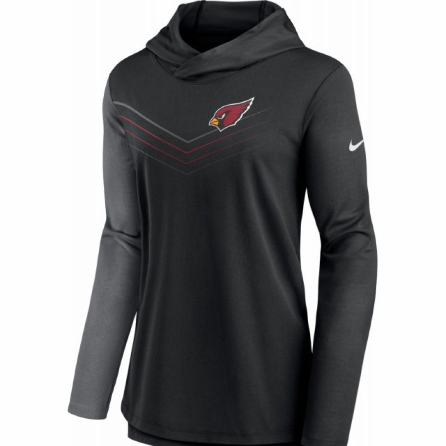 * Fitness Tops | Nike Women'S Arizona Cardinals Black Chevron Pullover Hoodie