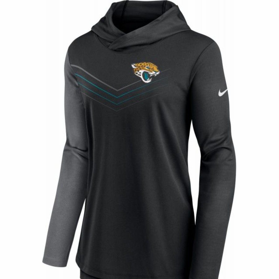 * Fitness Tops | Nike Women'S Jacksonville Jaguars Black Chevron Pullover Hoodie