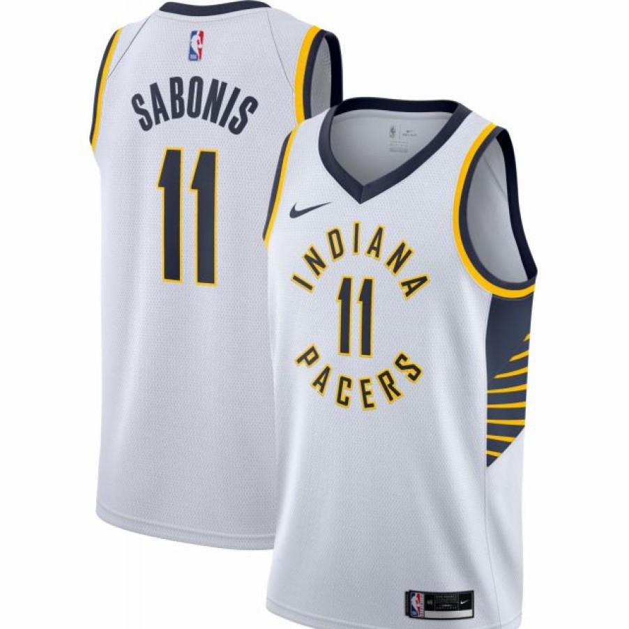 * Fitness Tops | Nike Men'S Indiana Pacers Domantas Sabonis #11 White Dri-Fit Swingman Jersey