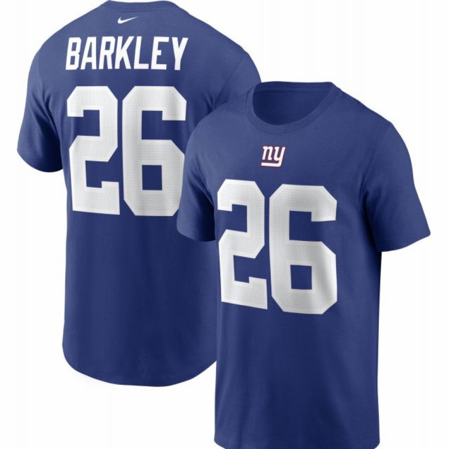 * Fitness Tops | Nike Men'S New York Giants Legend Saquon Barkley #26 Blue T-Shirt