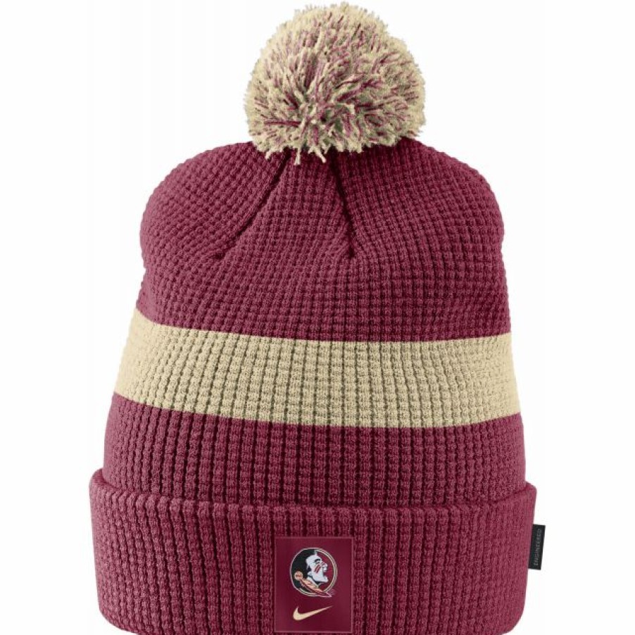 * Headwear | Nike Men'S Florida State Seminoles Garnet Football Sideline Pom Beanie