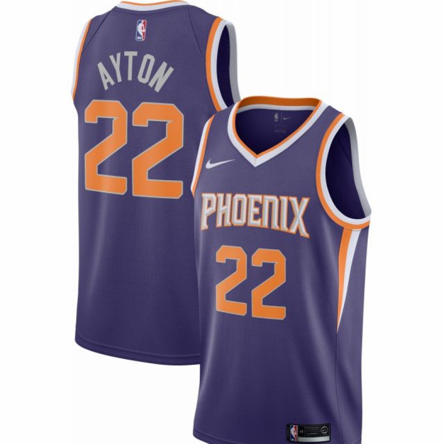 * Fitness Tops | Nike Men'S Phoenix Suns Deandre Ayton #22 Purple Dri-Fit Swingman Jersey