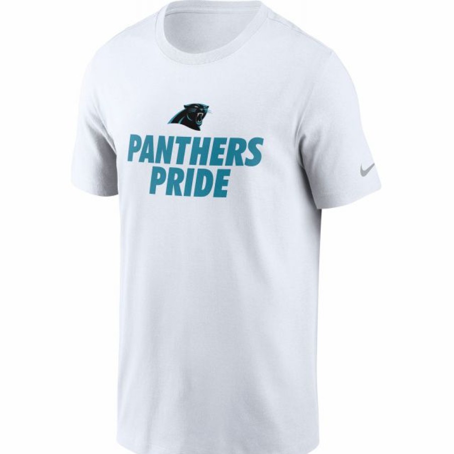 * Fitness Tops | Nike Men'S Carolina Panthers Panther Pride White T-Shirt