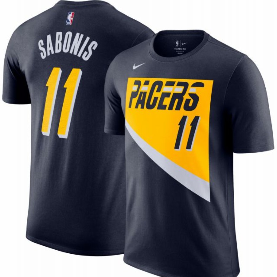 * Fitness Tops | Nike Men'S 2021-22 City Edition Indiana Pacers Domantas Sabonis #11 Blue Cotton T-Shirt