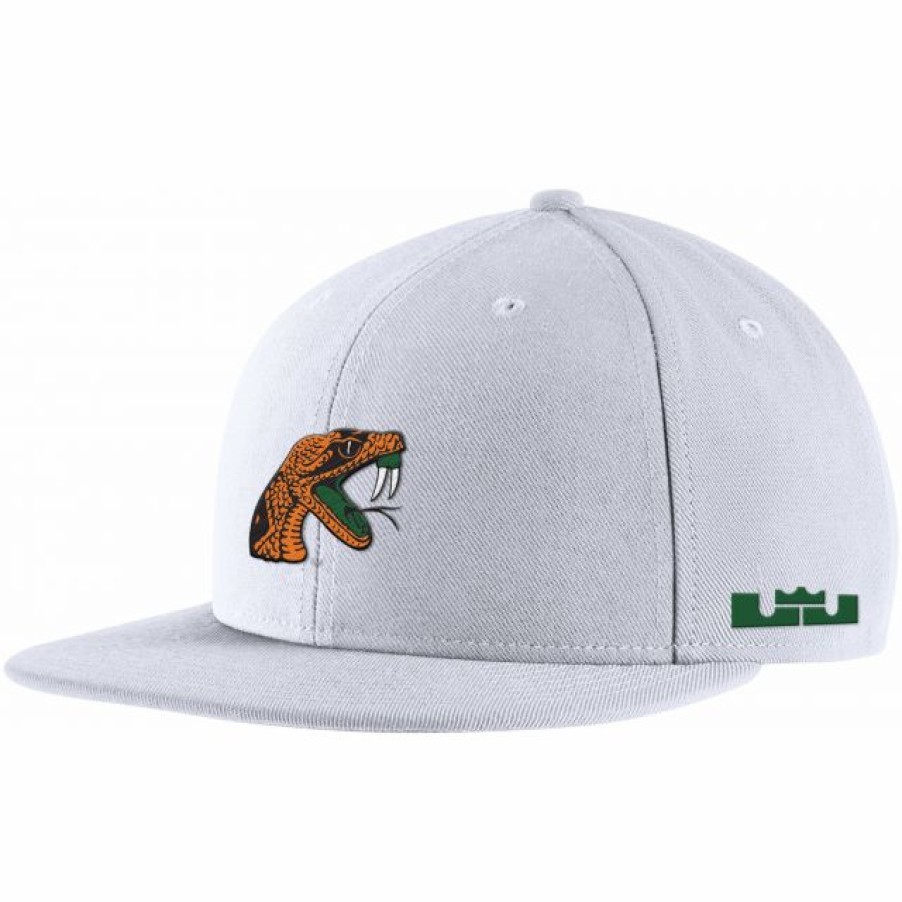 * Headwear | Nike X Lebron James Men'S Florida A&M Rattlers White Snapback Hat