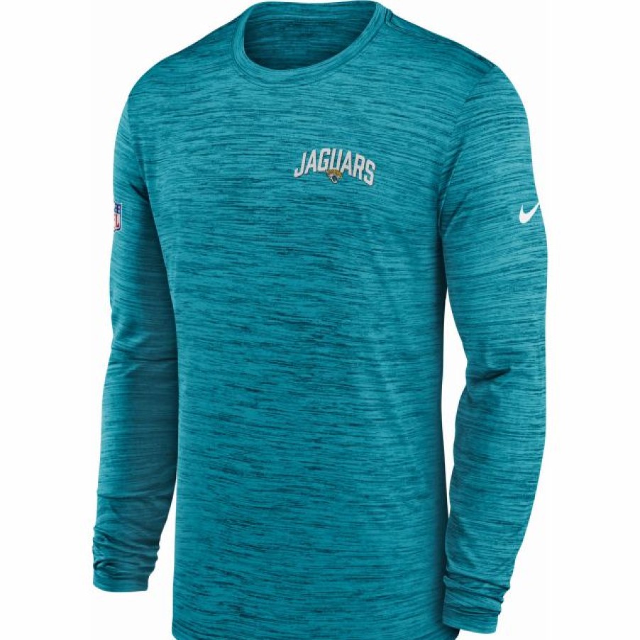 * Fitness Tops | Nike Men'S Jacksonville Jaguars Sideline Legend Velocity Teal Long Sleeve T-Shirt