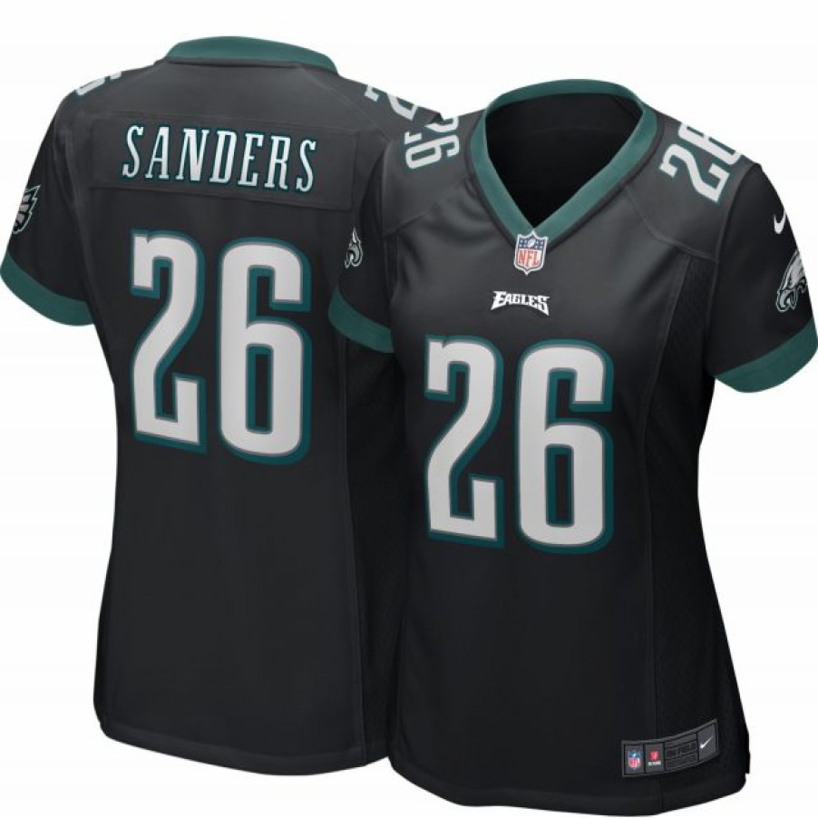 * Fitness Tops | Nike Women'S Philadelphia Eagles Miles Sanders #26 Black Game Jersey