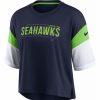 * Fitness Tops | Nike Women'S Seattle Seahawks Cropped Navy T-Shirt