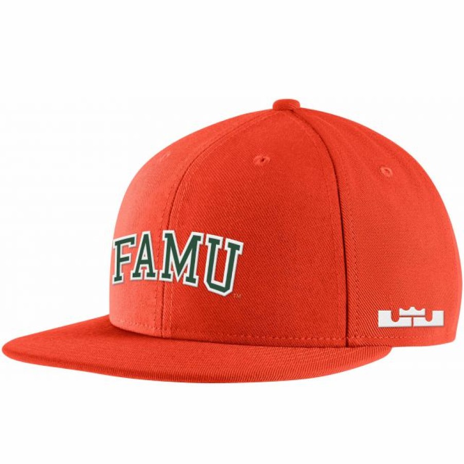 * Headwear | Nike X Lebron James Men'S Florida A&M Rattlers Orange Snapback Hat