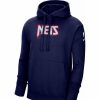 * Fitness Tops | Nike Men'S 2021-22 City Edition Brooklyn Nets Blue Essential Pullover Hoodie