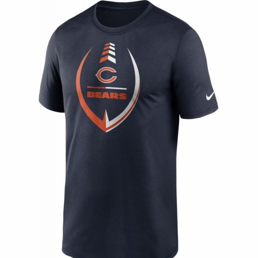 * Fitness Tops | Nike Men'S Chicago Bears Legend Icon Navy T-Shirt