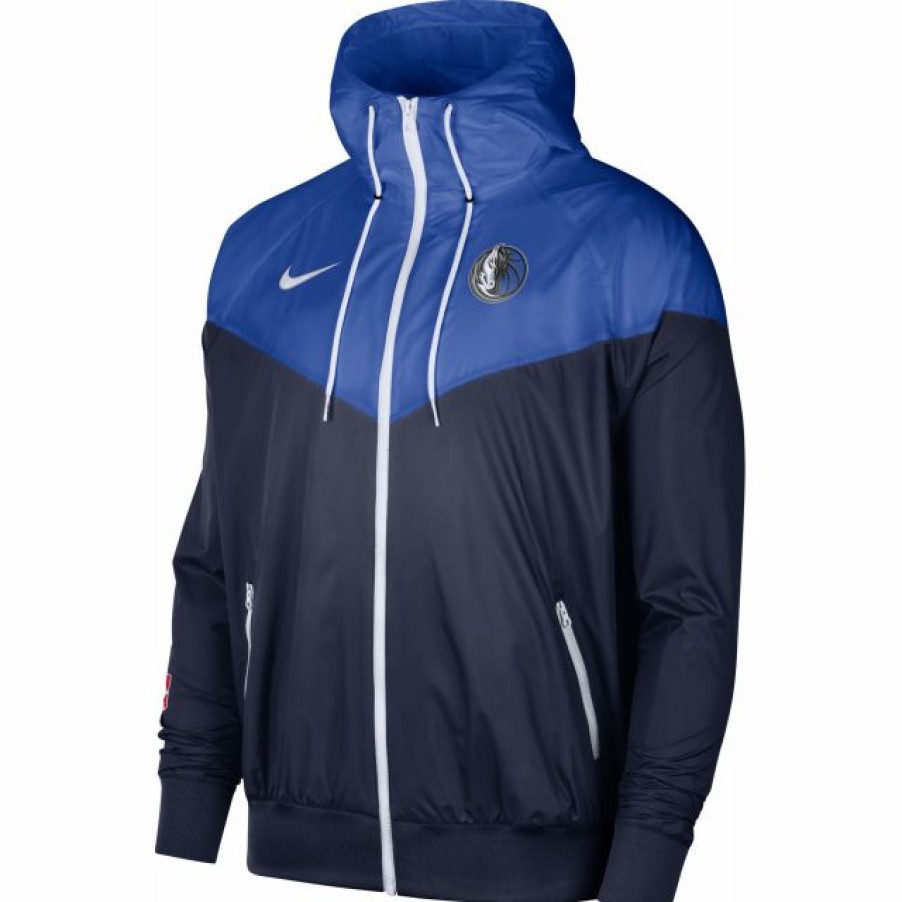 * Fitness Tops | Nike Men'S Dallas Mavericks Blue Lightweight Windrunner Jacket