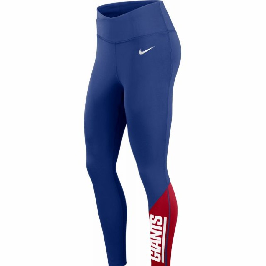 * Fitness Tops | Nike Women'S New York Giants Wordmark Royal Leggings